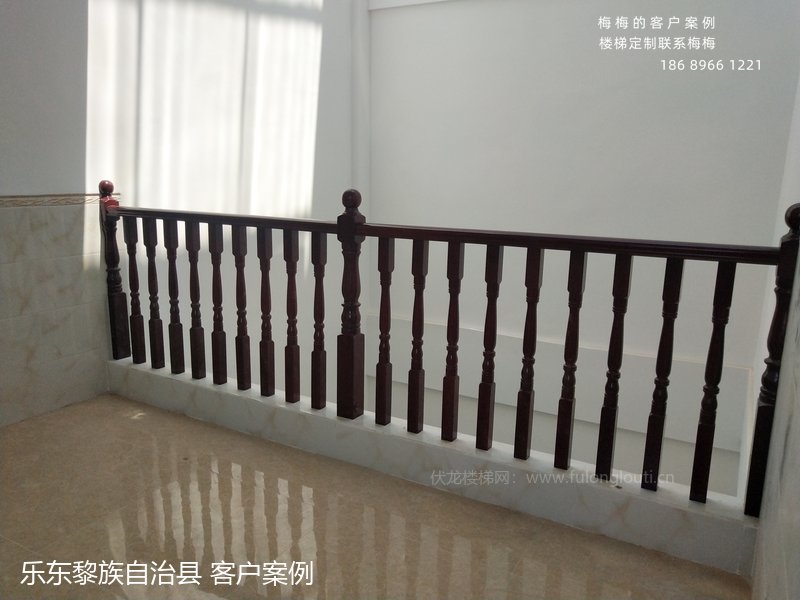 实木扶手,圆小柱,乐东,楼梯扶手,海南楼梯