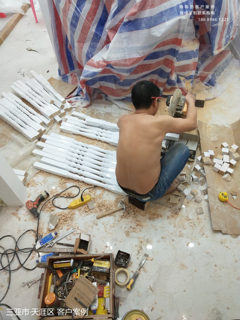 海南三亚天涯楼梯栏杆安装效果-客户完工实拍案例
