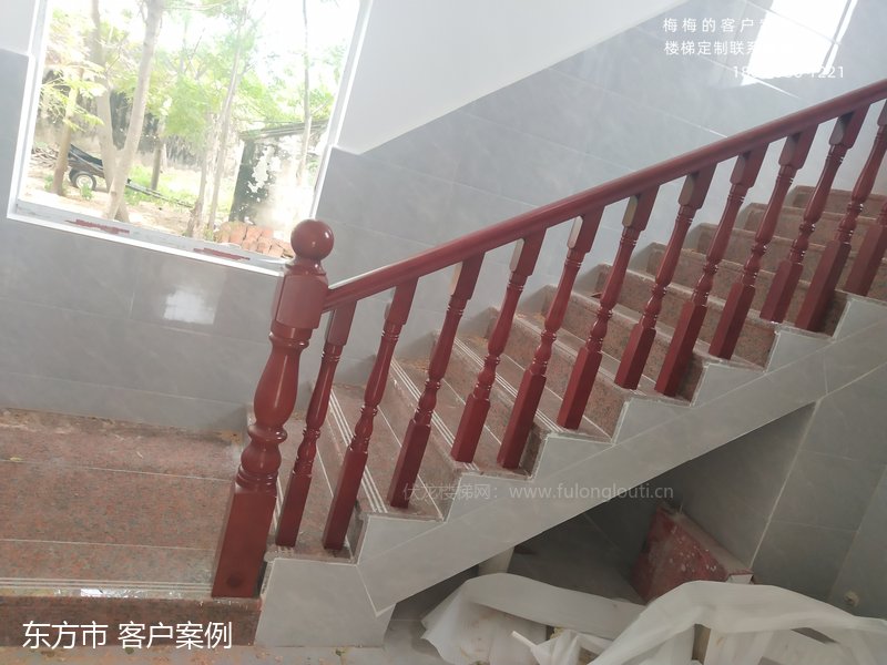 实木扶手,圆小柱,东方,楼梯扶手,海南楼梯