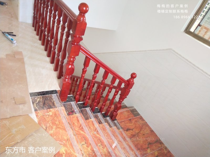 四方圆小柱,实木扶手,东方,楼梯扶手,海南楼梯