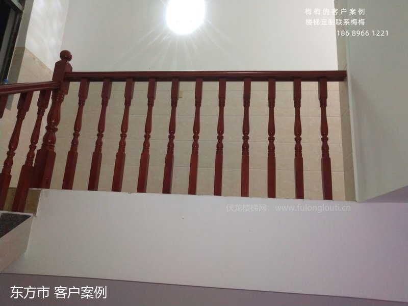 实木扶手,圆小柱,东方,楼梯扶手,海南楼梯