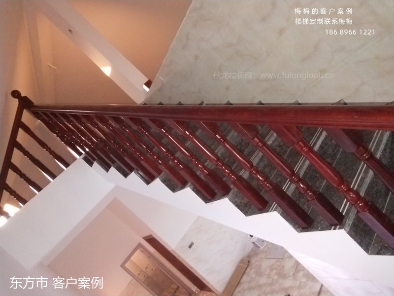 实木扶手,圆小柱,东方,楼梯扶手,海南楼梯