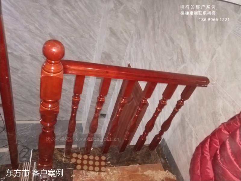 四方圆小柱,实木扶手,东方,楼梯扶手,海南楼梯
