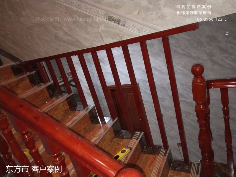 四方圆小柱,实木扶手,东方,楼梯扶手,海南楼梯