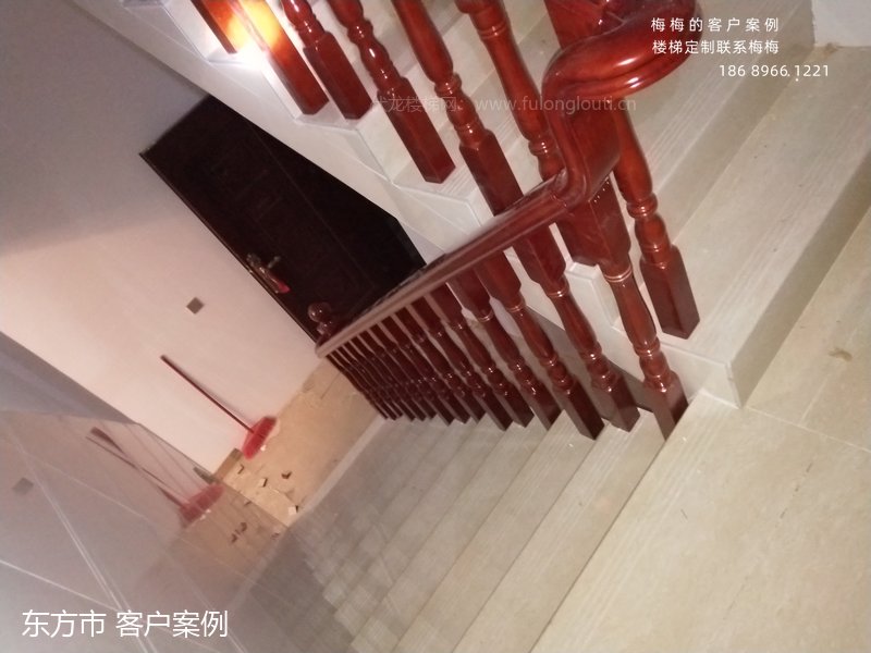 东方楼梯扶手完工效果-自建房客户实拍