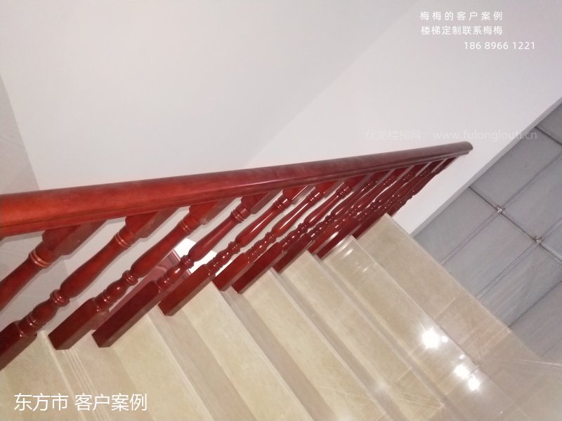 实木扶手,圆小柱,东方,楼梯扶手,海南楼梯