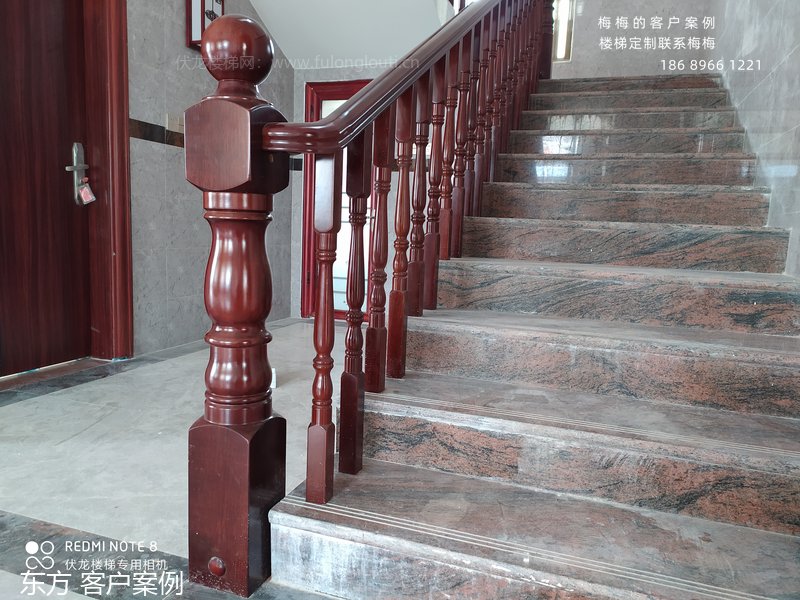 海南东方菠萝格楼梯扶手实拍-自建房案例