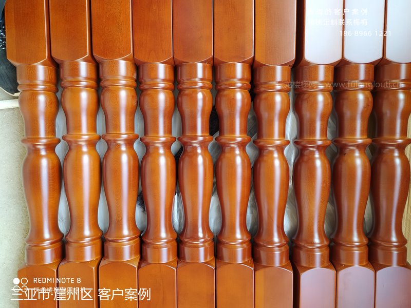 实木扶手,圆小柱,三亚崖州,楼梯扶手,海南楼梯
