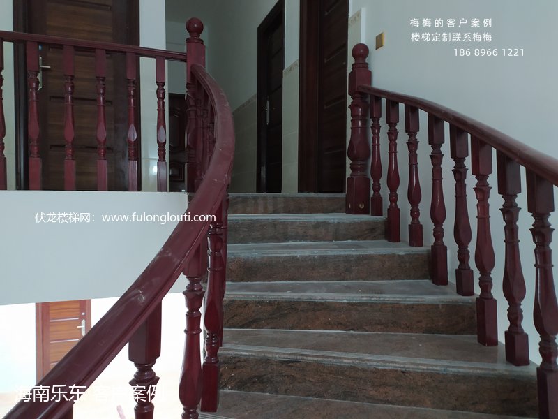 乐东,弧形楼梯,实木扶手,楼梯案例,海南