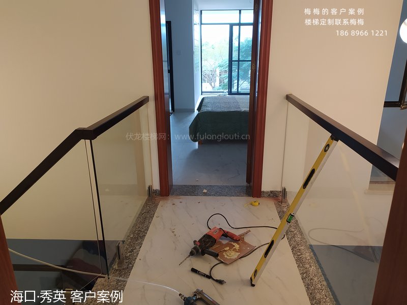 海南海口秀英玻璃扶手设计安装-客户完工实拍