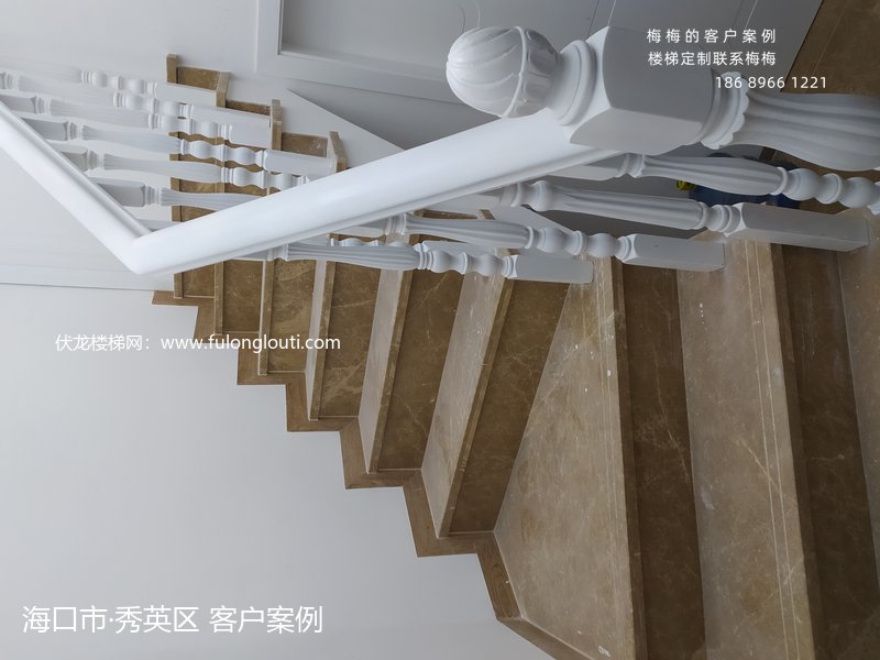 海口,秀英,拉线柱,实木扶手,楼梯案例