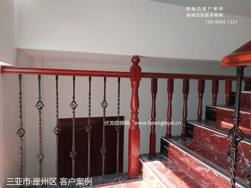 海南三亚市·崖州区铁艺楼梯扶手实拍-客户完工