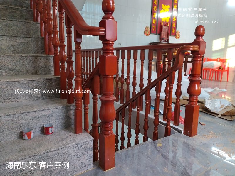 海南乐东大肚柱楼梯扶手完工效果实拍