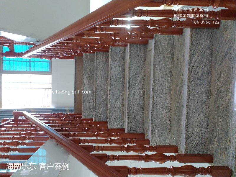 乐东,大肚柱,实木扶手,楼梯案例,海南案例